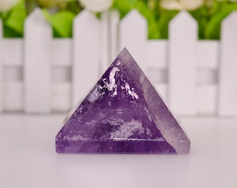 63mm Amethyst Pyramid Rare Beautiful Natural Gemstone Polished Amethyst Quartz Pyramid-Decor-Chakre&Reiki-February Birthstone-Healing-Gift