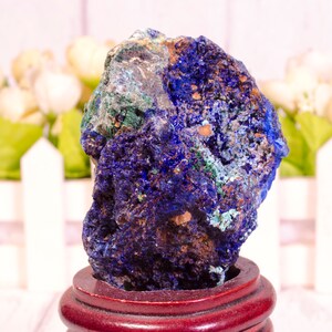 Natural Raw Azurite Rocks/Azurite Conichalcite Combination/Malachite Rough Stone/195g Azurite Conichalcite Geode Mineral Specimen/79*54*42mm