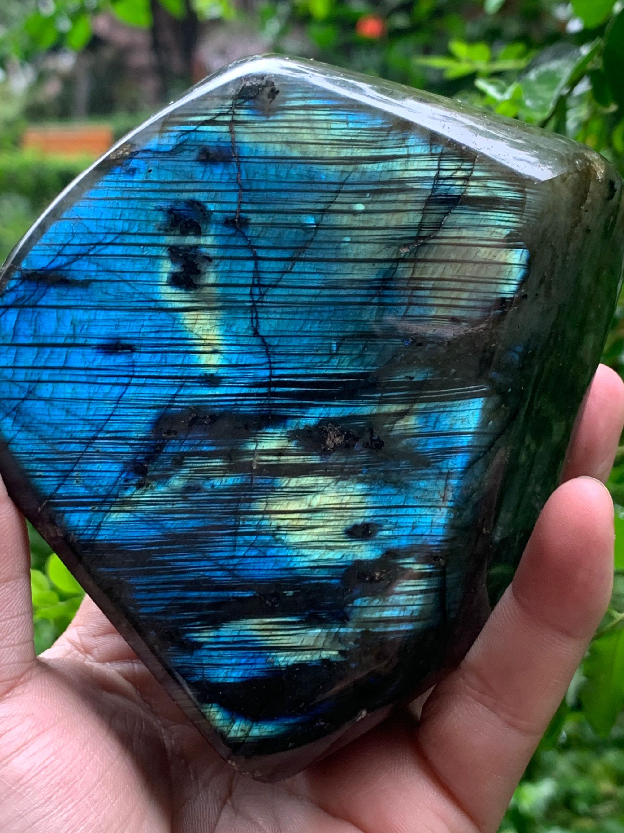 Polished Blue Sheen Labradorite Stone/full Light Labradorite/shiny