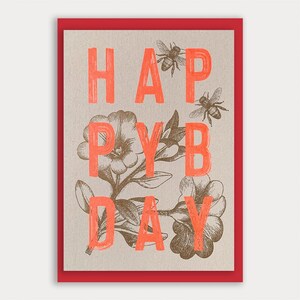 Maxikaart voor verjaardag / Happy B-Day / A5 / eco-papier