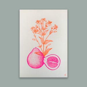 Impresión artística / Pomelo / A4 / Tinte vegetal