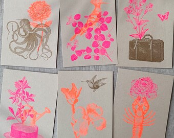6 Postcards / Anytime / Set / Eco Paper / Plant Color