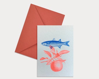 Card, Fish, Eco Love, Natural Paper