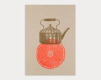Postcard / Tea / Eco Paper / Plant Color