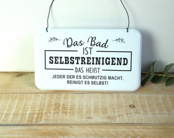 Deko Schild Spruch Bad