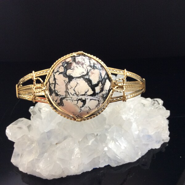 Peach Tiffany Stone Bracelet Two-Tone