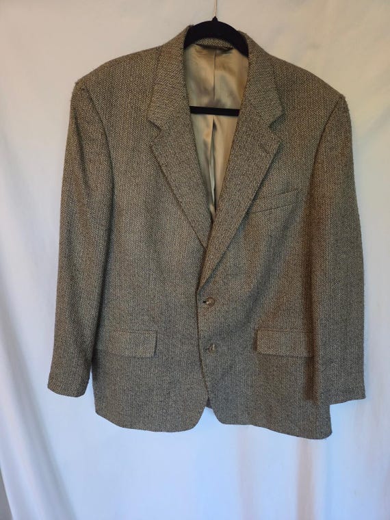 Brooks Brothers, Vintage Brooks Brothers Tweed Blazer Jacket Mens 45R Brown Herringbone USA UNITE