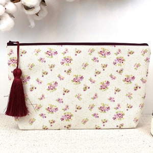 Bolsa de cosméticos | Flores | Bolsa grande para cosméticos | Bolsa de maquiagem para mulheres | Flores para bolsa de higiene pessoal
