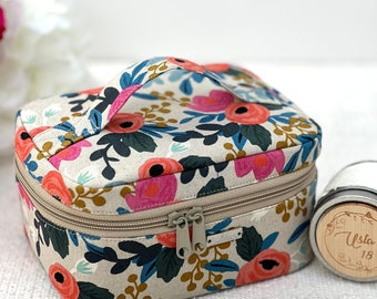 Kosmetiktasche,Kulturtasche,Beauty Case,Kosmetikkoffer,Gr.M, Rifle Paper Co Blumendruck