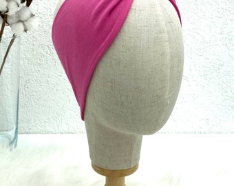 Haarband,Stirnband,Headband,Bandeau,Turbanhaarband,Knotenband,Pink,Bio-Baumwolle,Accessoires,Haaraccessoires