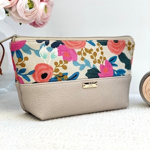 Kosmetiktasche klein,Stiftemappe,Tasche  klein,Makeuptasche,Schminktäschen,Aufbewahrung,Organzier, Rifle Paper Co Blumendruck
