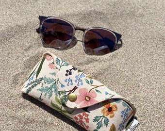 Brillenetui, zonnebrillenetui, hard brillenetui, beschermhoes, leesbrillenetui, bloemenpatroon, cadeau voor haar, canvas etui