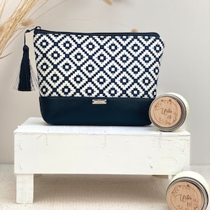 Kosmetiktasche,Schwarze Weiße Kosmetiktasche, Schminktasche,Makeuptasche Gr.L,Tasche,Allzwecktasche