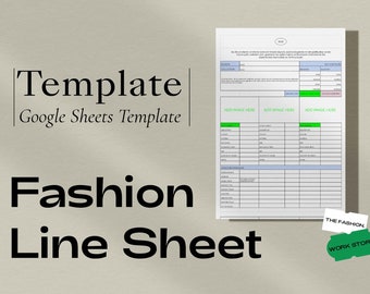 Fashion Line Sheet Template – Google Sheets Template