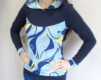 Hoodie capuche bleu foncée Luisa