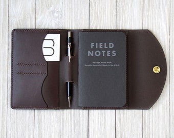 Funda de cuero para notas de campo, Moleskine, funda para diario/cartera con portabolígrafos