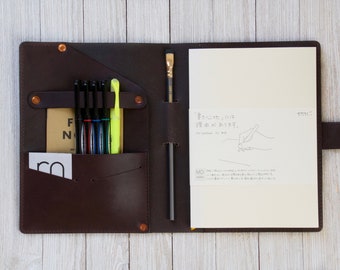 Handmade Leather A5 Notebook Cover: Midori, Stalogy, Leuchtturm1917