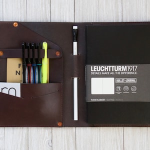 Handmade Leather A5 Notebook Cover: Leuchtturm1917, Rhodia