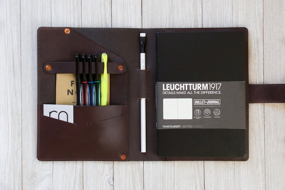 Handmade Leather A5 Notebook Cover: Leuchtturm1917, Rhodia