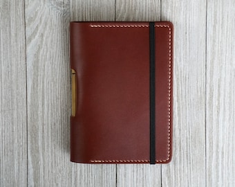 Capa de couro feita à mão para Moleskine 3,5x5,5: Diário de couro integral