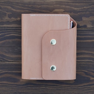 Handmade Leather A6 Notebook Cover: Hobonichi, Midori, Stalogy