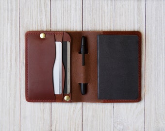 Moleskine Volant Wallet, Front Pocket Notebook Wallet, Full Grain Hand Sewn Wallet