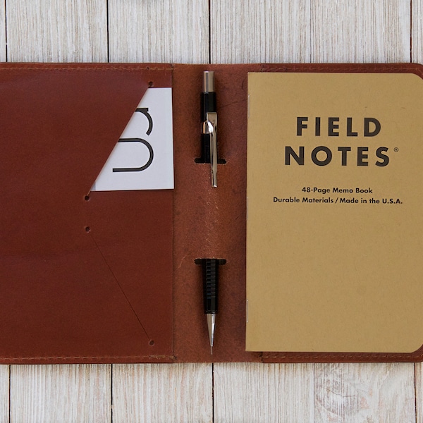 Field Notes Cover, Personalized Field Notes Cover, Leather Field Notes Cover, Moleskine Cahier, 3.5 x 5.5 notebook cover, Full Grain Leather