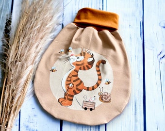 Jersey Sommer Pucksack kleiner Tiger Gr. 50/56 • Schlafsack • Strampelsack • Frühjahr • Neugeborene  Geschenk zur Geburt