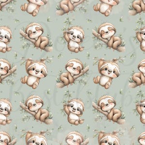 EIGENPRODUKTION VORBESTELLUNG • Kleines Faultier Safari Tiere  • BIO French Terry /Sommersweat oder Jersey - Kinderstoff  für Jungs Mädchen