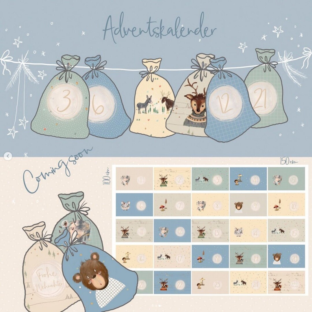 Adventskalender Säckchen Zum Befüllen - 24 Stück Stoff Mit Klammern | Beifon