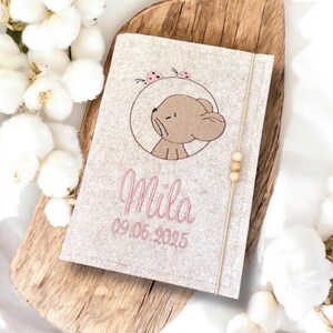 Bestickte U-Heft Hülle • Maus Button im Kreis • Filz • Umschlag • Uheft Hülle • U-Hefthülle • Uheft • U-Heft • Uhefthülle personalisiert
