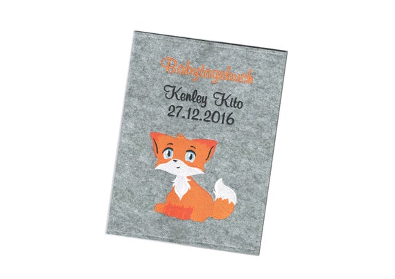 Babytagebuch zur Geburt Personalisiert mit Name Filz Taufgeschenk Babyalbum 4