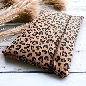 XXL Windeltasche • Wickeltasche • Leo  Leopard braun • Baumwollstoff 25x35 cm • Geschenk Geburt Baby  Junge Mädchen