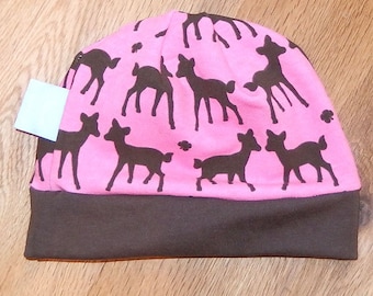 Baby jersey beanie with cuffs-Bambi