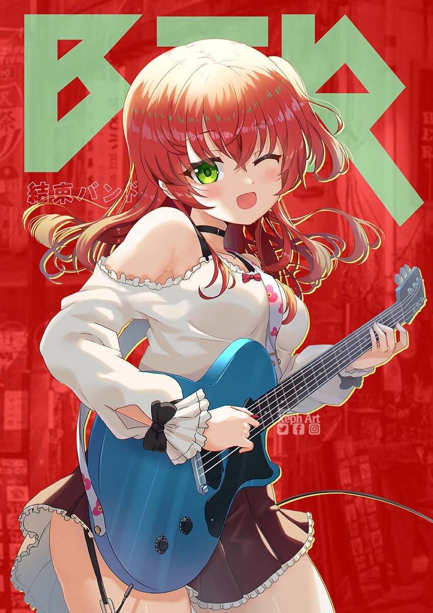 Retro Anime Bocchi The Rock Poster Music Art Wall Decor Prints
