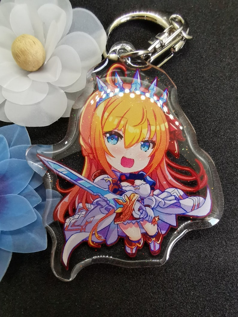Princess Connect Re:Dive Pecorine Double-Sided Clear Acrylic Charm Keychain