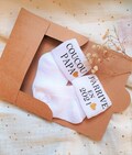 Personalized pregnancy announcement socks, A unique gift to surprise dad, mom, aunt, grandma, or grandpa with emotion.