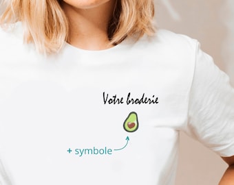 TSHIRT BRODE FEMME ,T-shirt Personnalisé Femme, brodé avec Texte/prénom au choix 100% coton, Fête Des Grands-Mères, Cadeau couple Femme.