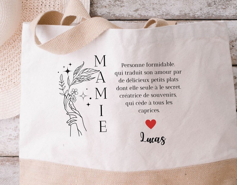 Personalized Grandma Hen shopping bag, Mother's Day gift idea, Personalized Grandma Gift, Personalized Grandma Gift. image 3