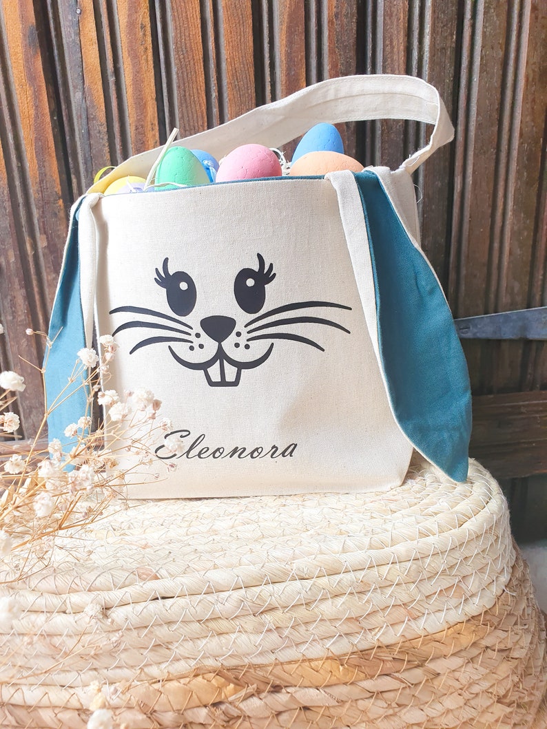 Easter bag Original and unique design easter sack Easter bunny hand sewn Personalized Easter baskets 4 colors available