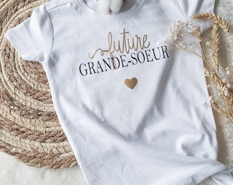 T-shirt enfant future grande sœur, tee shirt annonce naissance, tee shirt future grande sœur, annonce naissance