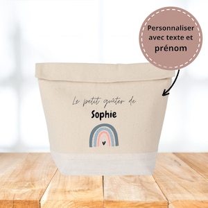 Sac Isotherme Coton Personnalisable pour Enfants/ Arc-en-ciel/ Sac à goûter - Idée cadeau pour enfant/ Repas personnalisé/ Sac à goûter.