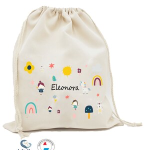 Pochon/ Sac  rangements rentrée scolaire personnalisé ,sac à doudou, affaires d'école ou sport, fairy