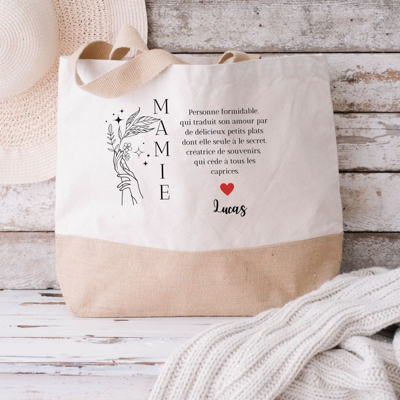 Personalized Grandma Hen shopping bag, Mother's Day gift idea, Personalized Grandma Gift, Personalized Grandma Gift. image 2