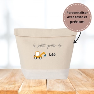 Sac Déjeuner Isotherme pour Enfants - Personnalisable avec Prénom creuseurs- Idée cadeau pour enfant/ Repas personnalisé/ Sac à goûter.