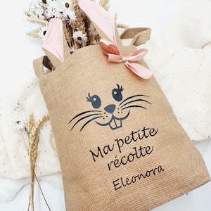Paniers de Pâques personnalisé ,Sac de Pâques, lapin de Pâques, easter sack, cousu main, Design original et unique,4 couleurs disponibles