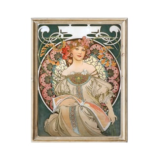 Vintage print Alphonse Mucha Art Nouveau wall art Art Nouveau poster Vintage digital download Cottage deco Vintage Wall Art