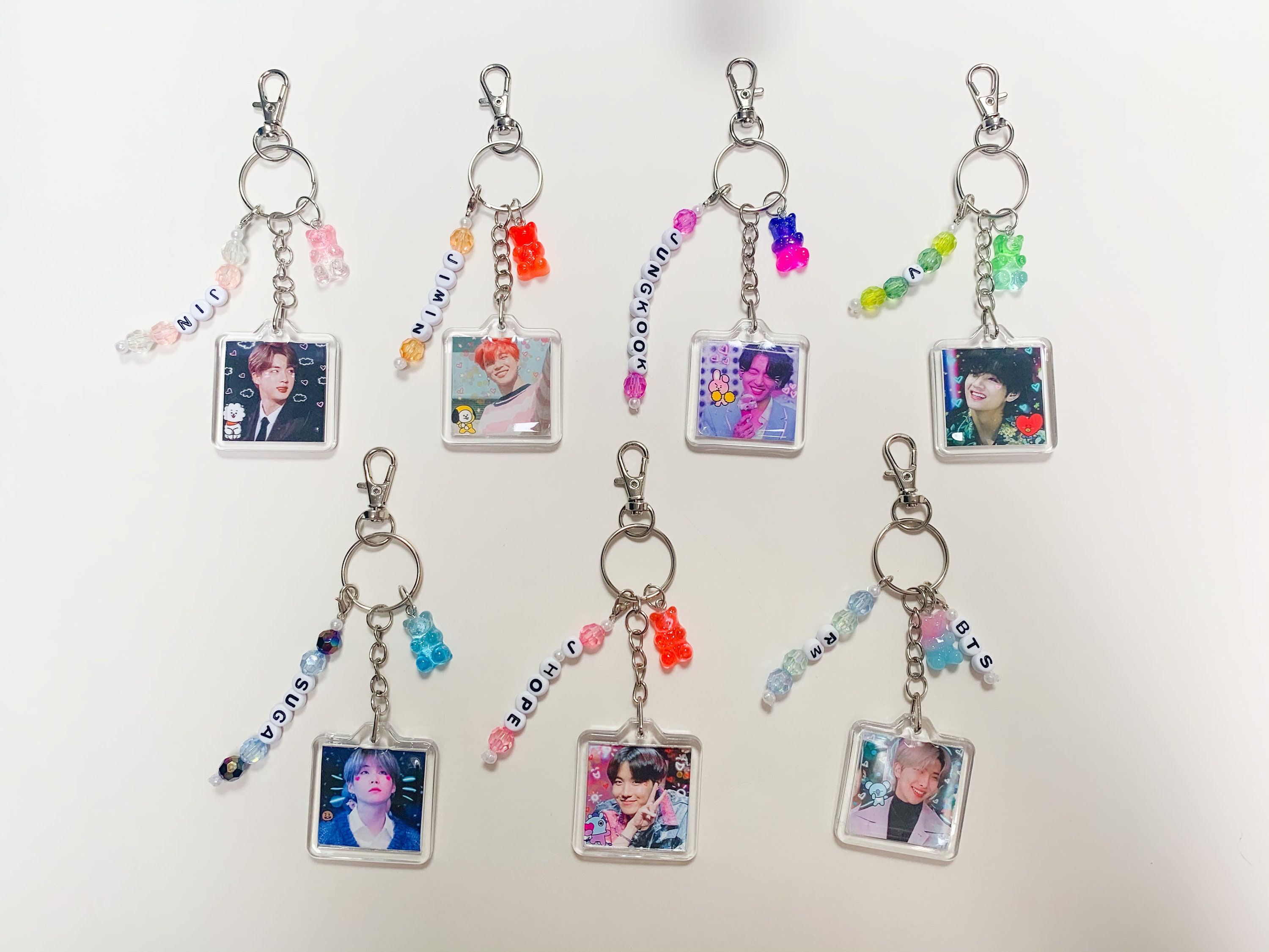 Super Cute BTS Key chain two sided photo BTS Merch Etsy