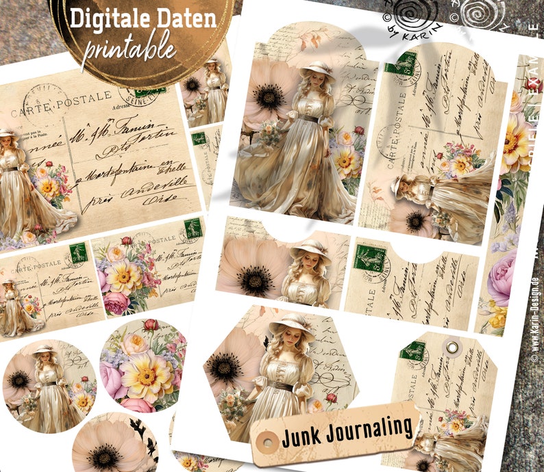 Junk Journal Kit - Digital Data to Print and Design Yourself - Instant ...
