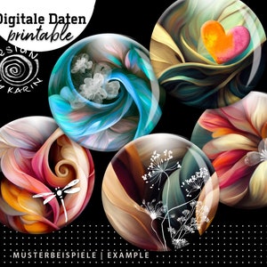 20x Design-Vorlagen - 4 sizes 38 + 30 + 25 + 18mm - digitale collagen sheets printable images - sofort-instant-Download PDF/JPG - Nr 510
